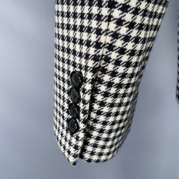 BLACK FLEECE Size 38 Black White Checkered Wool Notch Lapel Suit - Picture 6 of 13